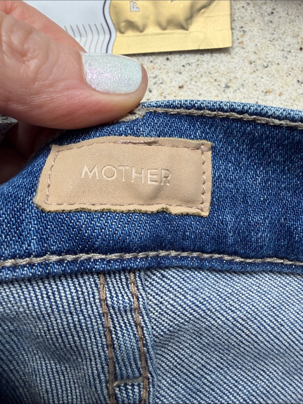 MOTHER Straight Leg Jeans in Blue Denim - Picture 3 of 5